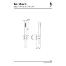 Herzbach DESIGN IX PVD Wannenset mit Konushalter seven round 1600mm Brass