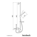 Herzbach Dusch-Wandstangenset square - 900mm Stabhandbrause messing