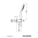 Herzbach Wannenset und integriertem Brauseanschlussbogen Multifunktion round 1600