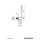 Herzbach Wannenset mit Konushalter und integriertem Brauseanschlussbogen square 1250 Stabhandbrause messing