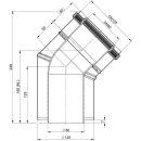 Atec Bogen PolyClassic 45°, konzentrisch, DN 80/125