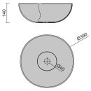 Salgar Bulkan Aufsatzwaschtisch 400 schwarz solid surface