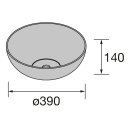 Salgar Bulkan Aufsatzwaschtisch 400 schwarz solid surface