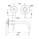 Herzbach DEEP Grey Waschtisch-Unterputzbatterie 210 mm