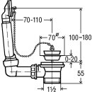 Viega Ab- und Überlaufgarnitur für Spülen, mit Kettenhalter 11/2 x70mm