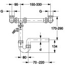 Haas Raumspar-Doppelspülensiphon mit einem Geräteanschluss 1 1/2" DN50