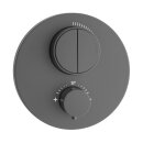 Herzbach DEEP Grey Unterputz Thermostat PUSH round für 2 Verbraucher