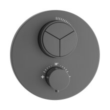 Herzbach DEEP Grey Unterputz Thermostat PUSH round für 3 Verbraucher