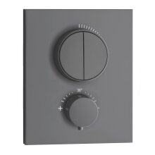 Herzbach DEEP Grey Unterputz Thermostat PUSH square für 2 Verbraucher