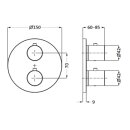 Herzbach DEEP White Unterputz Thermostat round für 3 Verbraucher