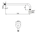 Herzbach DEEP White Wandarm für Regenbrause seven round 350 mm