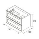 Waschtischunterschrank Renoir 800 Anthrazitgrau mit 2 Schubladen wandhängend