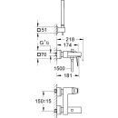 Grohe Wannen-Hebelmischer Eurocube Wandmontage mit...