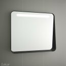 Spiegel APOLO 800 schwarz Horizontal Wandspiegel mit Abstellbord mit LED-leuchte