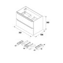 Waschtischunterschrank MONTERREY 800 2 Schubladen weiß glänzend