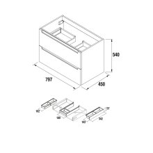 Waschtischunterschrank MONTERREY 800 2 Schubladen Nature