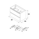 Waschtischunterschrank MONTERREY 1000 2 Schubladen Eiche Afrika