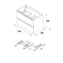 Waschtischunterschrank MONTERREY 1200 2 Schubladen weiß glänzend