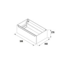 Waschtischunterschrank MONTERREY 600 1 Schublade Nature