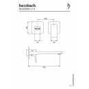 Herzbach CEO Waschtisch-Unterputzbatterie Farbset Auslauflänge 210 mm, Edelstahl