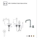 2-Loch Waschtischarmatur niedrig slimline Matt-Gold JEE-O