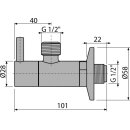 alcadrain Eckventil mit einem Filter 1/2"×1/2", rund