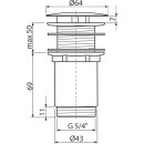 alcadrain Click - Clack 5/4" Ganzmetal, Großer...