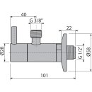 alcadrain Eckventil mit einem Filter 1/2"×3/8", NICKEL-Matt gebürstet