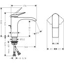 hansgrohe Einhandmischer Waschtisch Vivenis ComfortZone 110 ohne Ablaufgarnitur mattschwarz