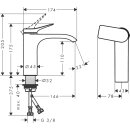 hansgrohe Waschtischmischer  Vivenis ComfortZone 110 CoolStart ohne Ablaufgarnitur verchromt