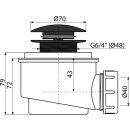 alcadrain Duschwannen Ablaufgarnitur A465BLACK-50