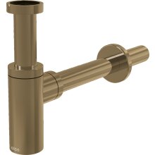 AlcaDrain Design Siphon 1 1/4" rund, Ganzmetall Gold matt gebürstet