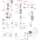 AlcaDrain Design Siphon 1 1/4" rund, Ganzmetall Gun...