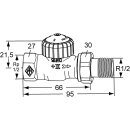 IMI Heimeier V-exakt II Thermostatventil-UT Rotguss vernickelt, Durchgangsform 1/2