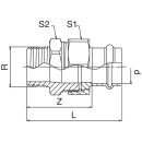 Frabo Rohrverschraubung I/A aus Rotguss flachdichtend 1/2 - 2" 12 - 54 mm