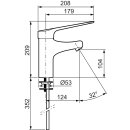 Mora MediCare Waschtisch-Einhebelmischer CU - Verbindungsrohre Hebel 208mm