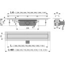 AlcaDrain APZ15 MARBLE Duschrinne ohne Rand mit Rost für Fliesenverlegung 300 bis 1150