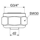 Klemmverschraubung 15 mm 3/4" Überwurf...