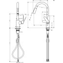 HG Einhandmischer Spültisch Focus 240 mit Ausziehbrause verchromt