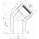 Atec Bogen PolyTwin 45Grad, konzentrisch, DN80/125 45Grad