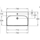 Geberit M100 E-Waschtisch eckige Form 750x480mm weiß