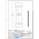 LORO-X-Rohr 00120. DN 40x1000mm, mit 2 Muffen