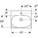 Geberit Handwaschbecken Acanto mit Hahnloch mit ÜL 450x380mm weiß-alpin