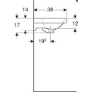 Geberit Handwaschbecken Acanto mit Hahnloch mit ÜL 450x380mm weiß-alpin