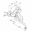 Kludi Spültischarmatur - Hebelmischer Wandmontage...