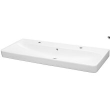 Geberit M100 E-Waschtisch 1200x480mm weiß eckige Form 2 Hahnlöcher