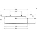 Geberit M100 E-Waschtisch 1200x480mm weiß eckige Form 2 Hahnlöcher