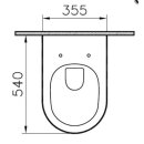 Vitra S100 Wand-Tiefspül-WC geschl. Form Ausld. 540mm randlos verdeckte Bef. weiß