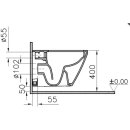 Vitra S100 Wand-Tiefspül-WC geschl. Form Ausld. 540mm randlos verdeckte Bef. weiß