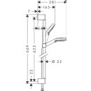 HG Brausestangenset Crometta Vario Stange 65cm Eco 9 l/min weiß/verchromt